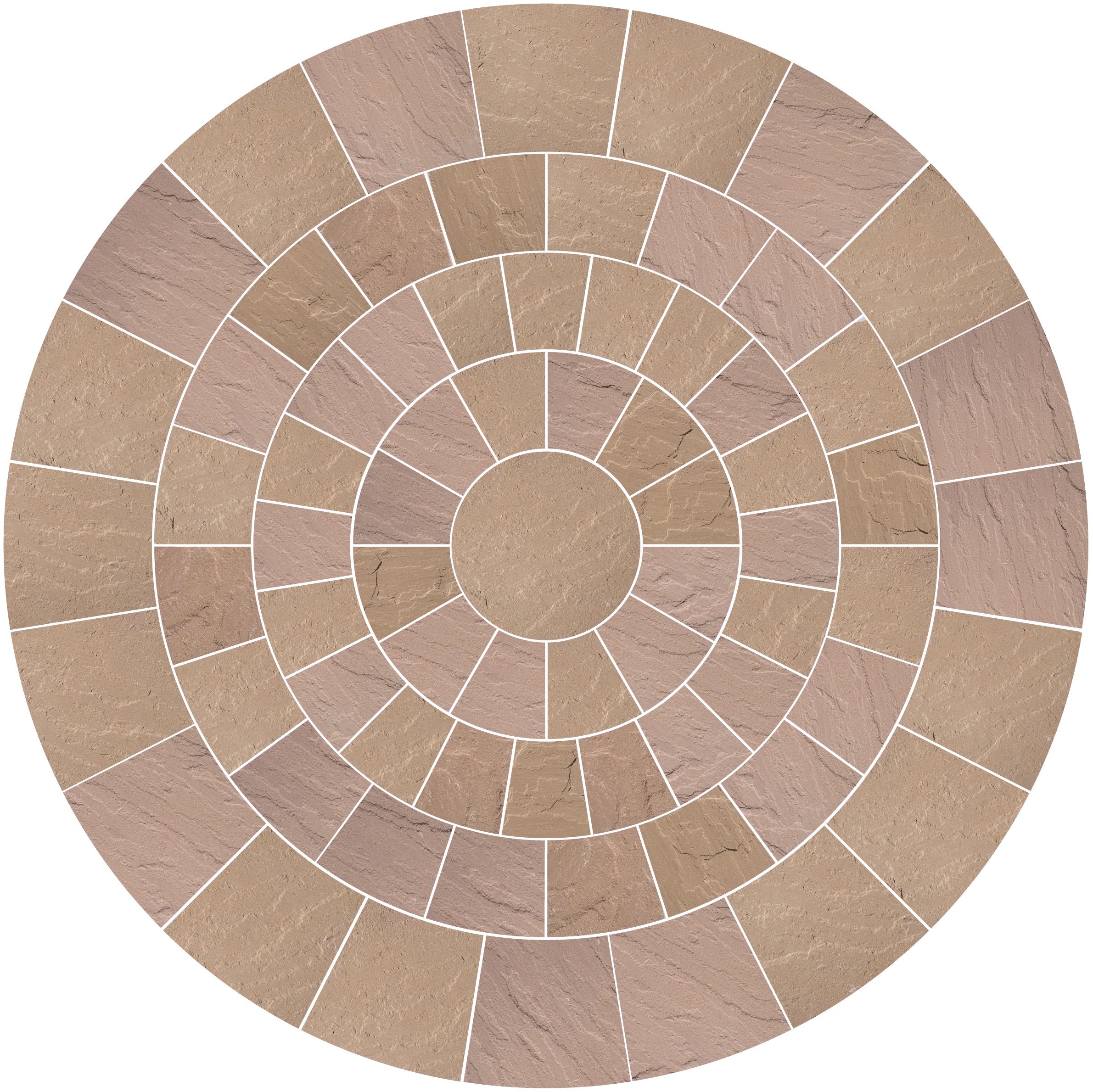 Circular paving in landscape context